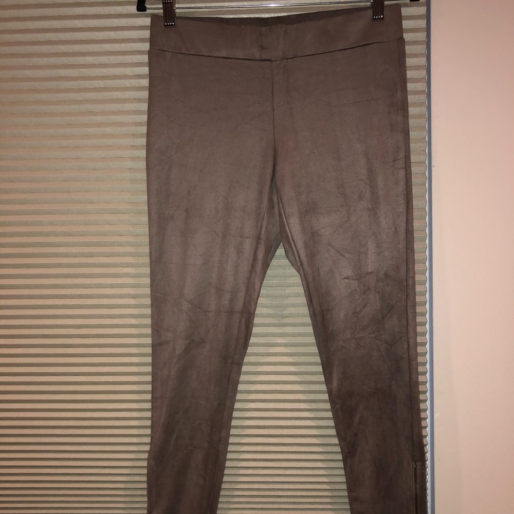 Faux suede leggings